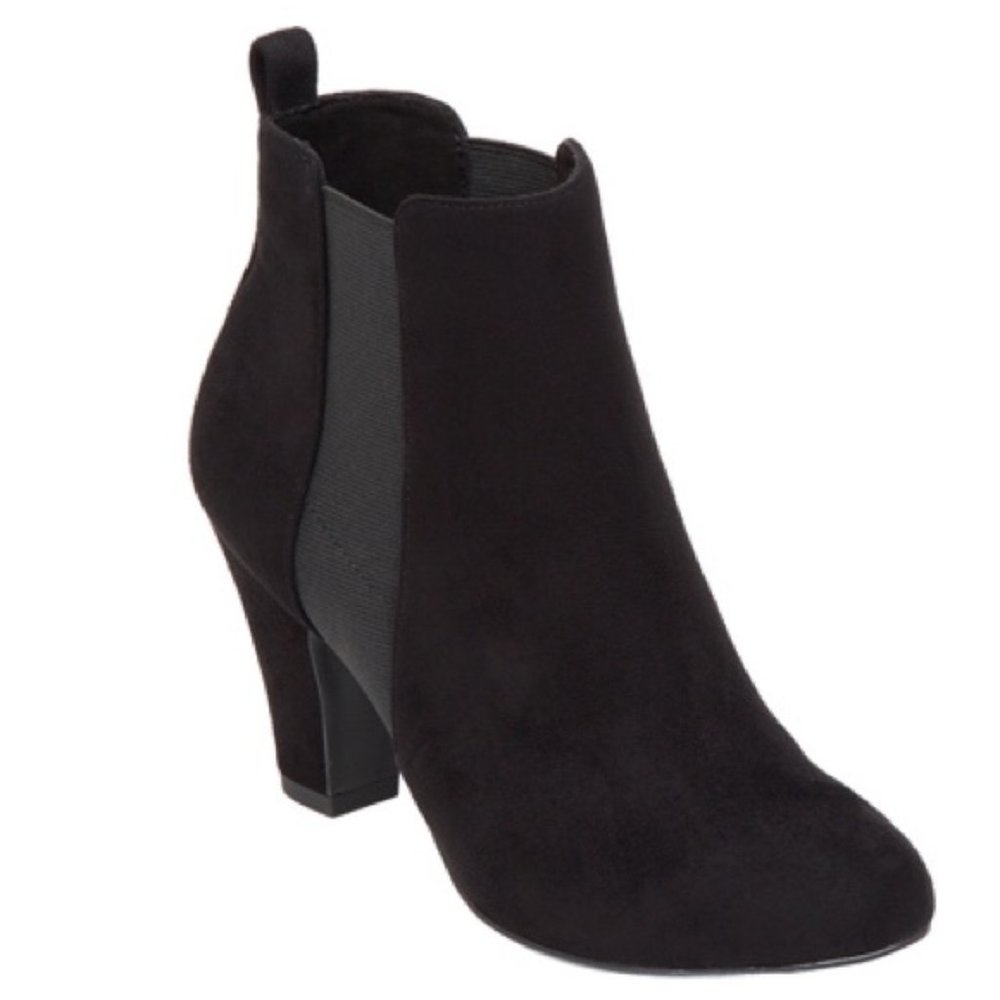 BCBGeneration Donahue Black Suede Heel Booties